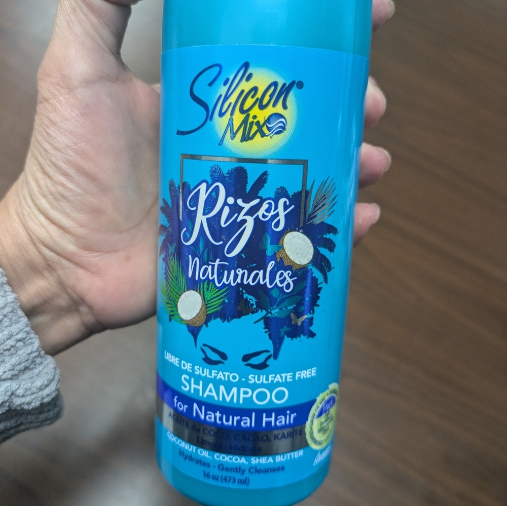 Silicon Mix Rizos Naturales Shampoo - Narural Wavy Curly Hair Teal Blue Bottle